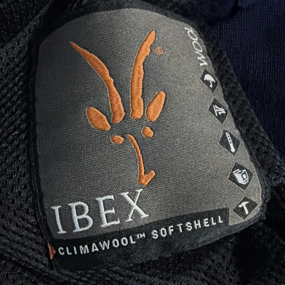 Ibex Men's Climawool Lite Softshell Jacket Mens Large Blue Wool Nylon Blend